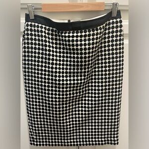 Boden Black and White Polka Dot Pencil Skirt